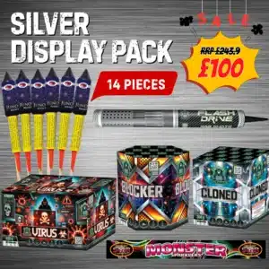 Silver Display Pack Fireworks UK 2025 New Year