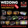 Image of the Premium Wedding Fireworks Package by Top Shotter Fireworks, showcasing the package which is priced at £750 and includes 827 shots.