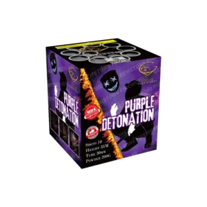 Purple Detonation 10-Shot 1.3G Barrage by Gemstone Fireworks – new & improved 2025 effects with vibrant purple bursts and an intense finale.