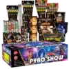 Pyro Show By Gemstone Fireworks 2025 – 60-Piece 1.3G Firework Display Pack by Gemstone Fireworks, featuring rockets, cakes, and roman candles