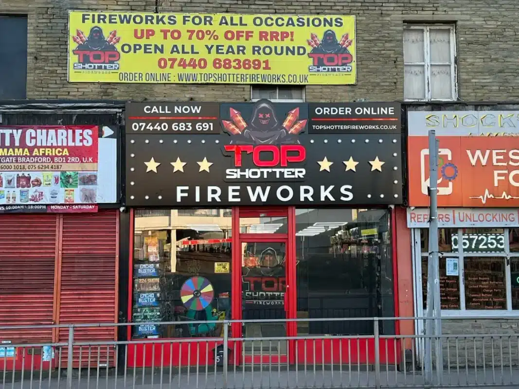 Fireworks In Bradford Store Front