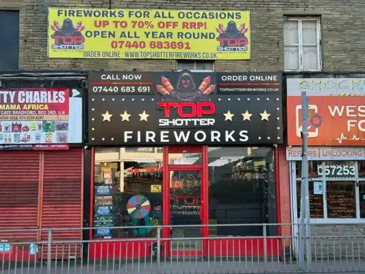 Fireworks In Bradford Store Front