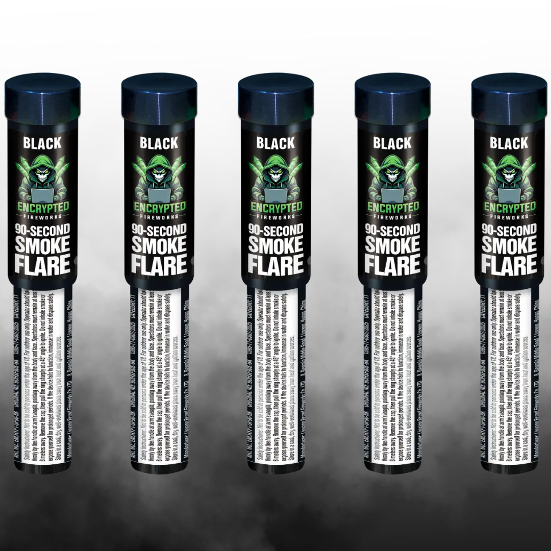 5 Pack Black Smoke Flare 90 Second By Encrypted Fireworks