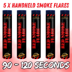 5 Pack Red Smoke Flare By Hallmark Fireworks Handheld