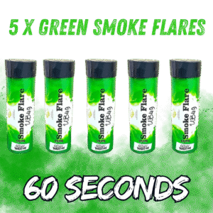 Green Smoke Flare Bundle 5 Pack 60 Seconds