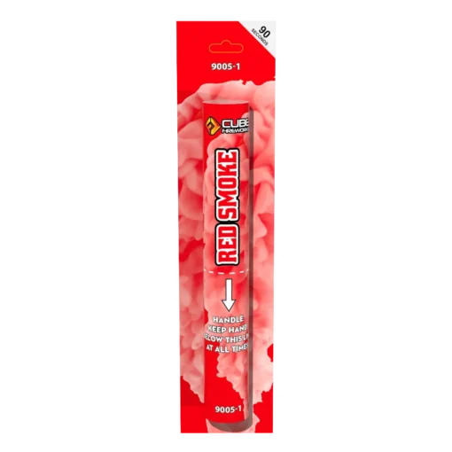 Handheld Red Smoke Flare 90 second by cube fireworks