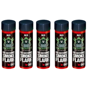 Red Smoke Flare Bundle 5 Pack 60 Seconds By Encrypted Fireworks
