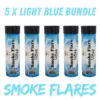 light blue smoke flare bundle by gemstone fireworks