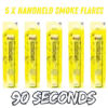 Handheld Yellow Smoke Flares By Cube Fireworks 90 Seconds