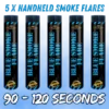 5 Blue Smoke Flares By Hallmark Fireworks Handheld 2025