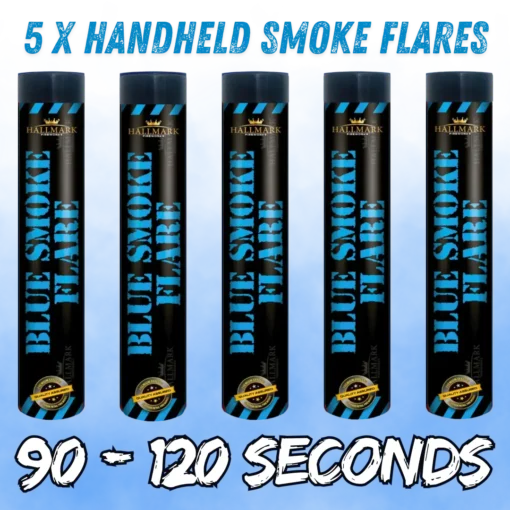 5 Blue Smoke Flares By Hallmark Fireworks Handheld 2025