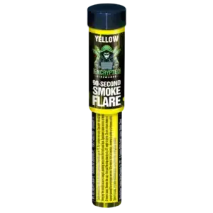 Yellow Handheld Smoke Flare 90 Seconds By Encrypted Fireworks