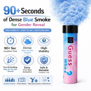 Blue Gender Reveal Smoke Flare 90 Seconds Information