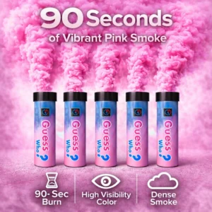Pink Gender Reveal Smoke Flare 5 Pack Information