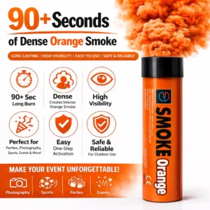 Orange Smoke Flare 90 Second Information