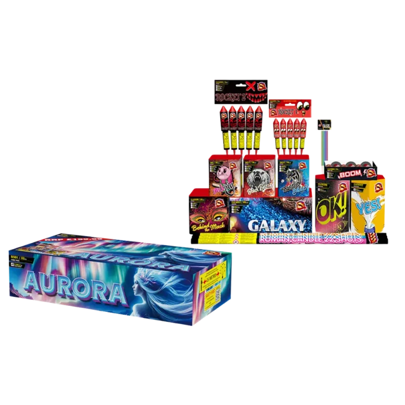 Aurora Selection Box by Black Scorpion 32 piece fireworks